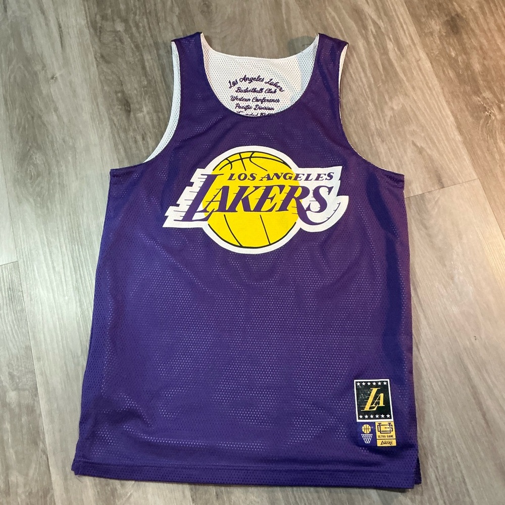 Los Angeles Lakers Purple  reversible  Basketball Jersey.